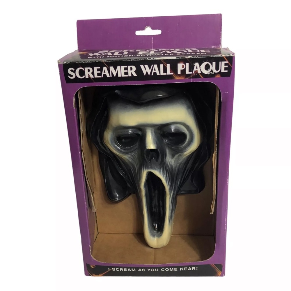 Vintage Scream Motion Activated Halloween Decoration Wall Plaque Ghostface 1996